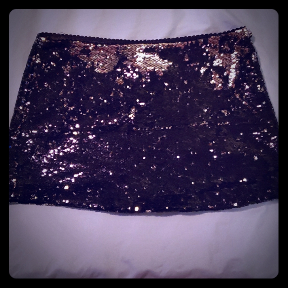 Sequin Black Glitter mini skirt